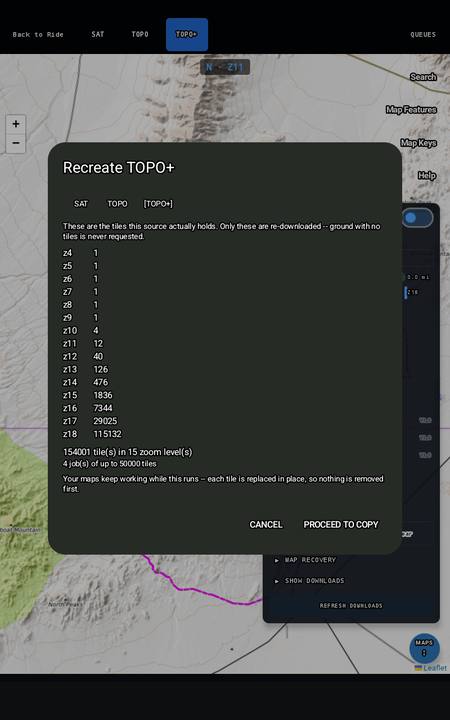 Tile counts by source at each zoom level