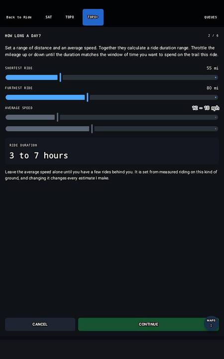 Setting the shortest and furthest ride and an average speed